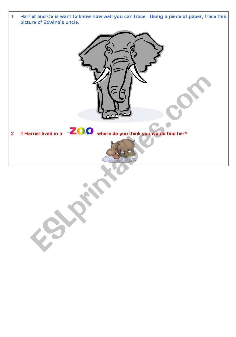 tracing elephant worksheet