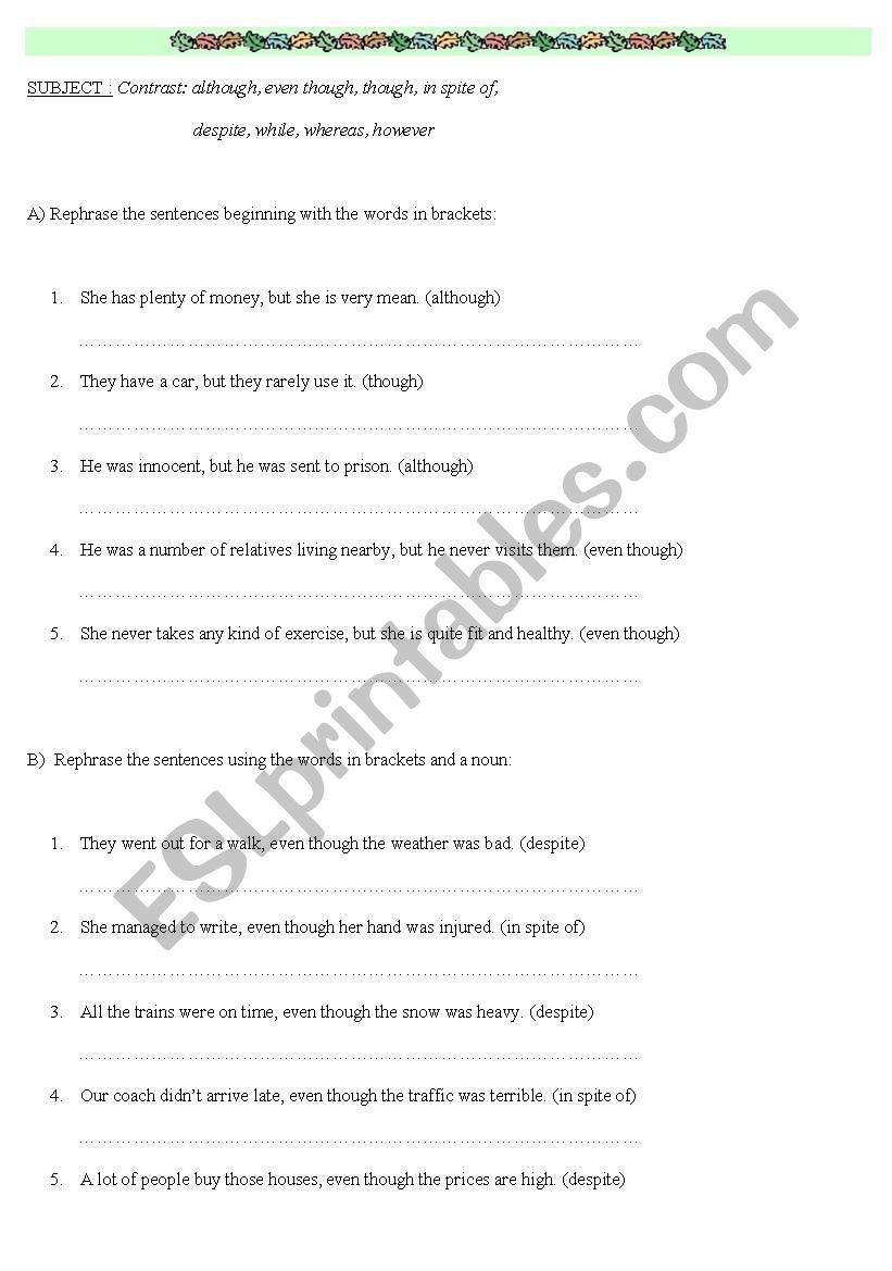 connectors worksheet
