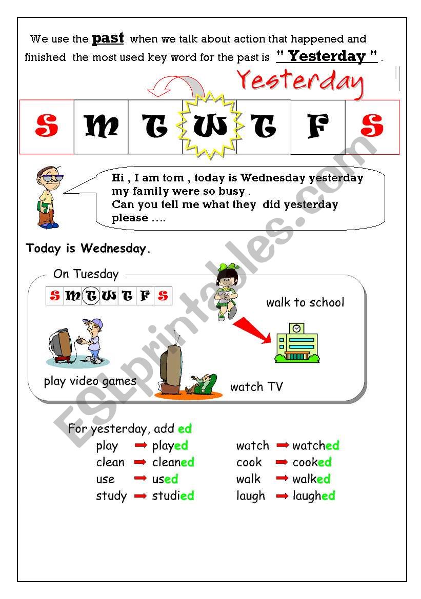 Simple past tense worksheet