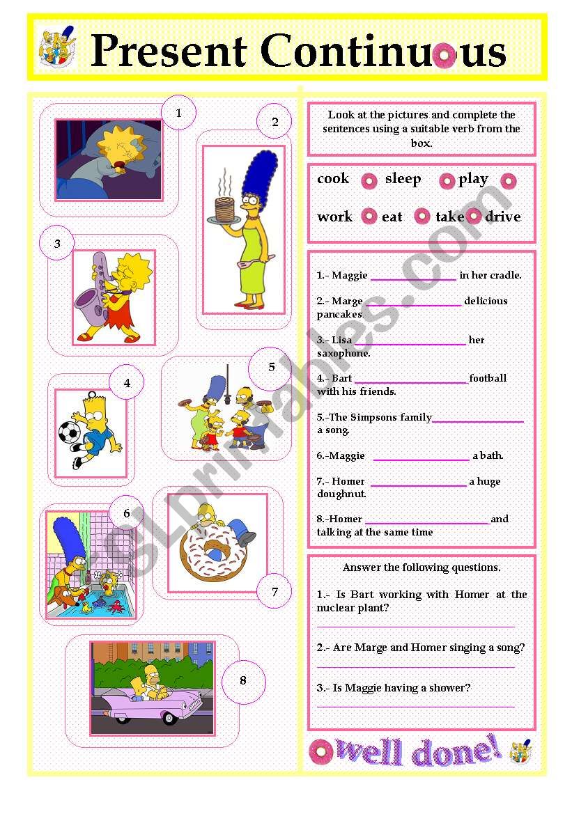 Present Continuous worksheet