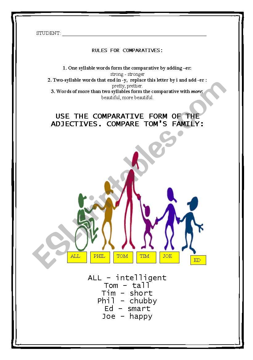 COMPARATIVES worksheet