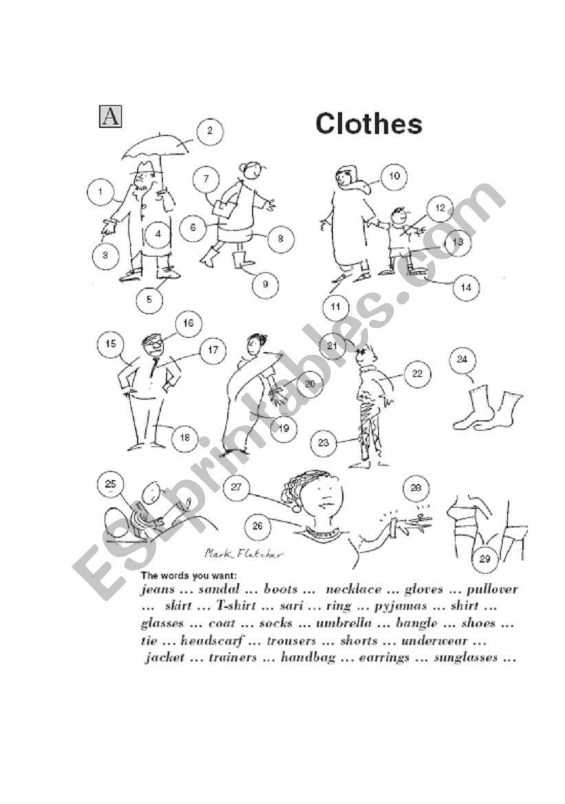 clothes worksheet