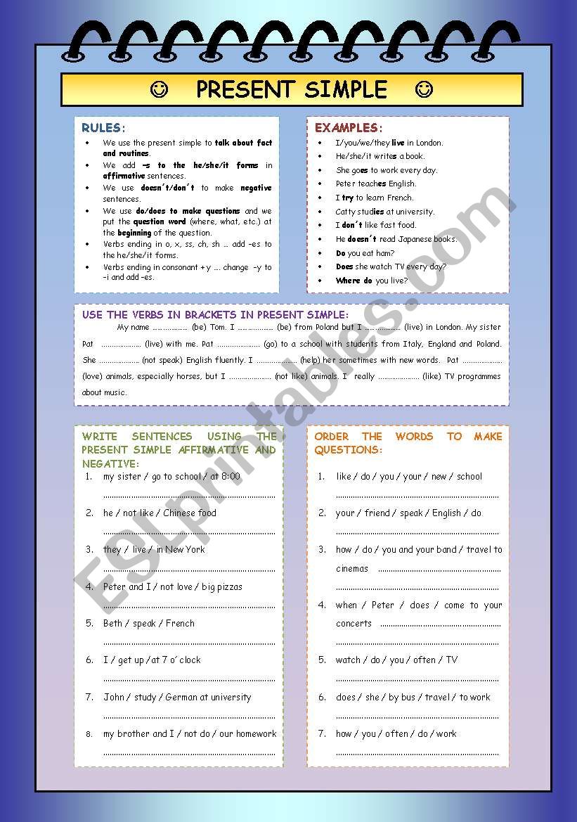 simple present worksheet