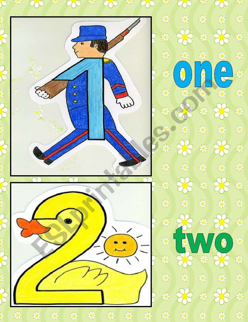 numbers flash cards worksheet