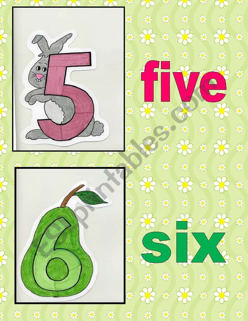 numbers flash cards worksheet