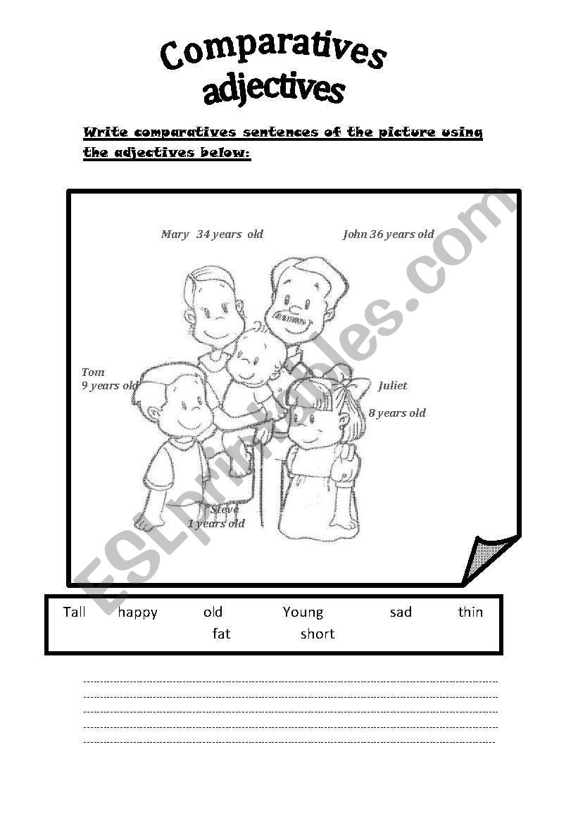 Comparatives adjectives worksheet