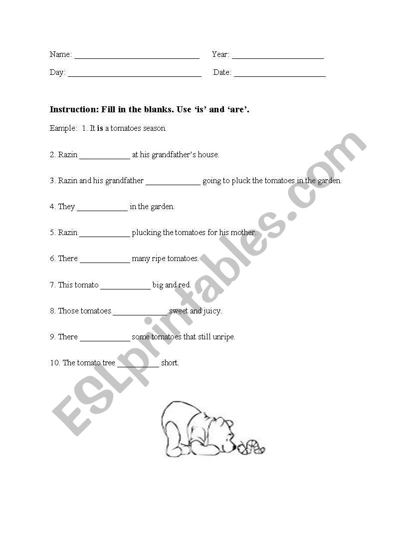 Visit grandparents worksheet