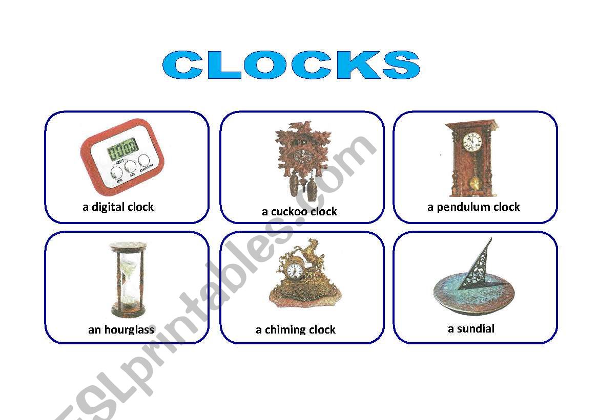 Clocks worksheet