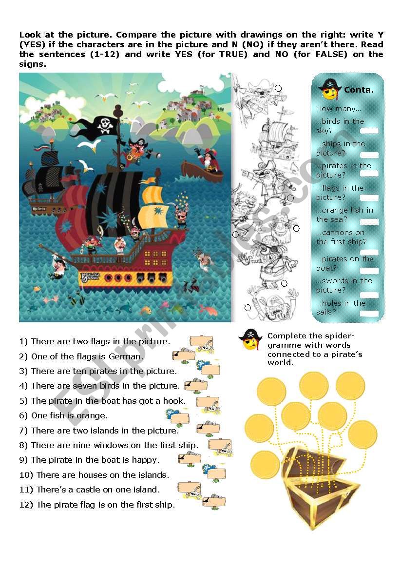 Pirates - ESL worksheet by hknong