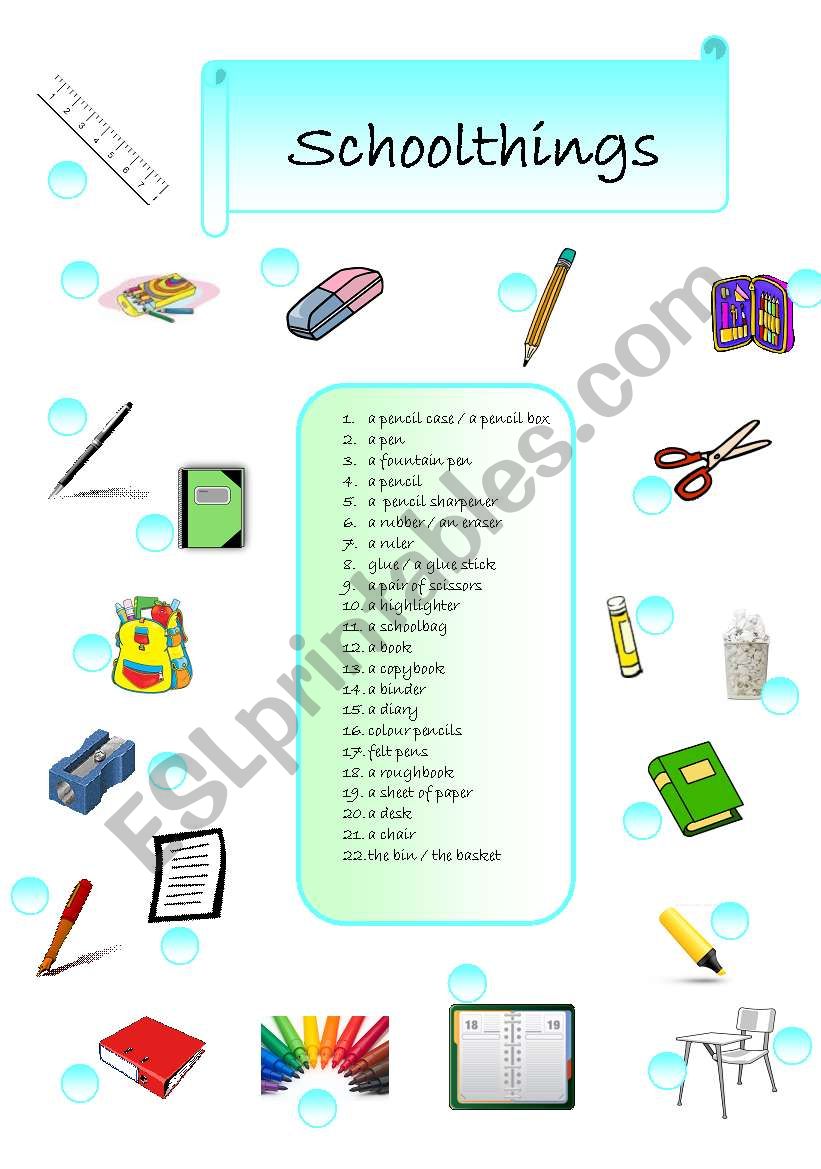 Schoolthing worksheet