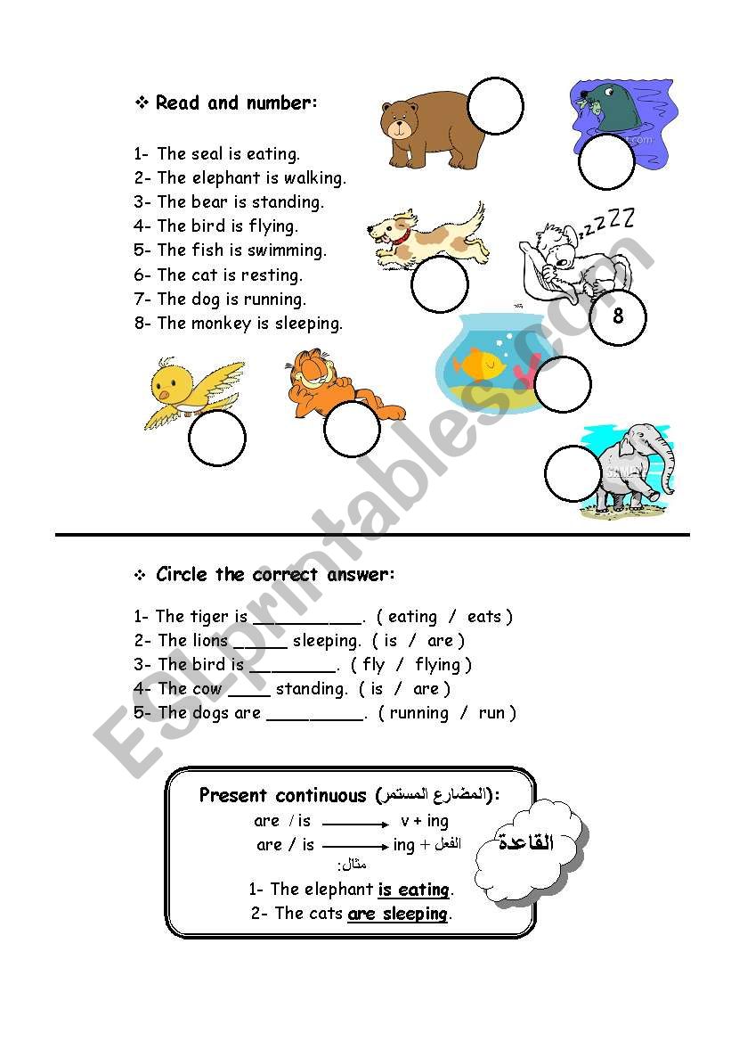 present progressive worksheet