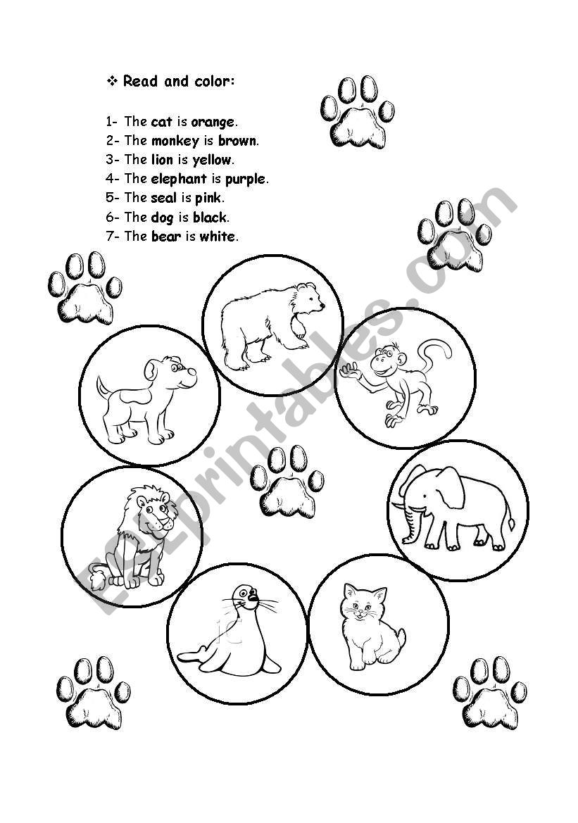 read and color worksheet