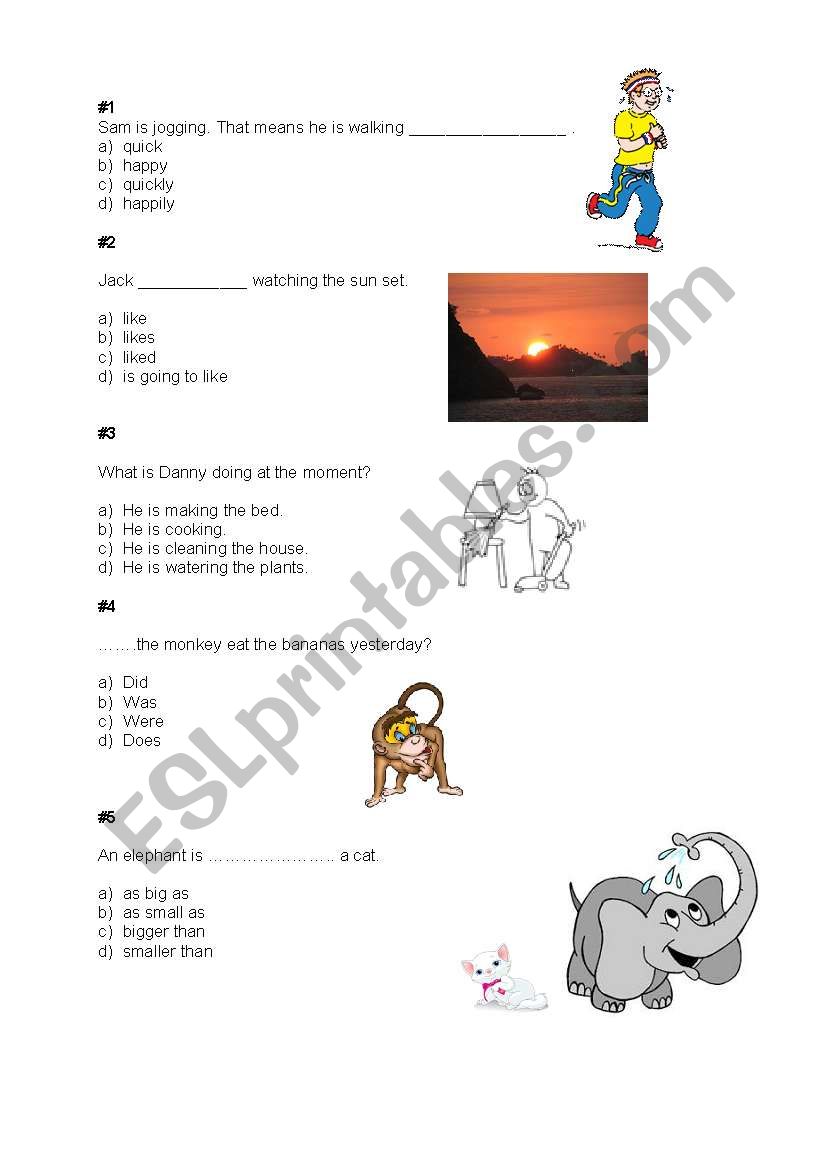 general revision test for kids 1