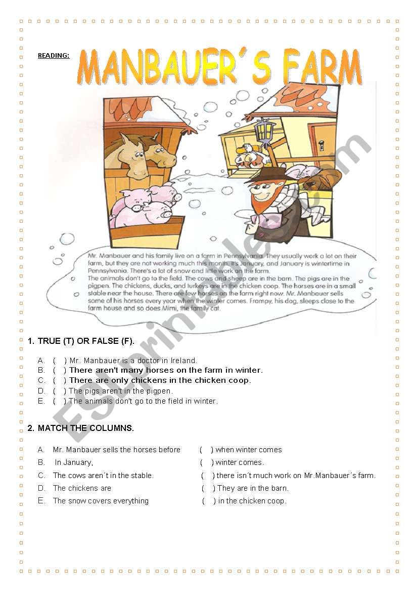 MANBAUR´S FARM worksheet