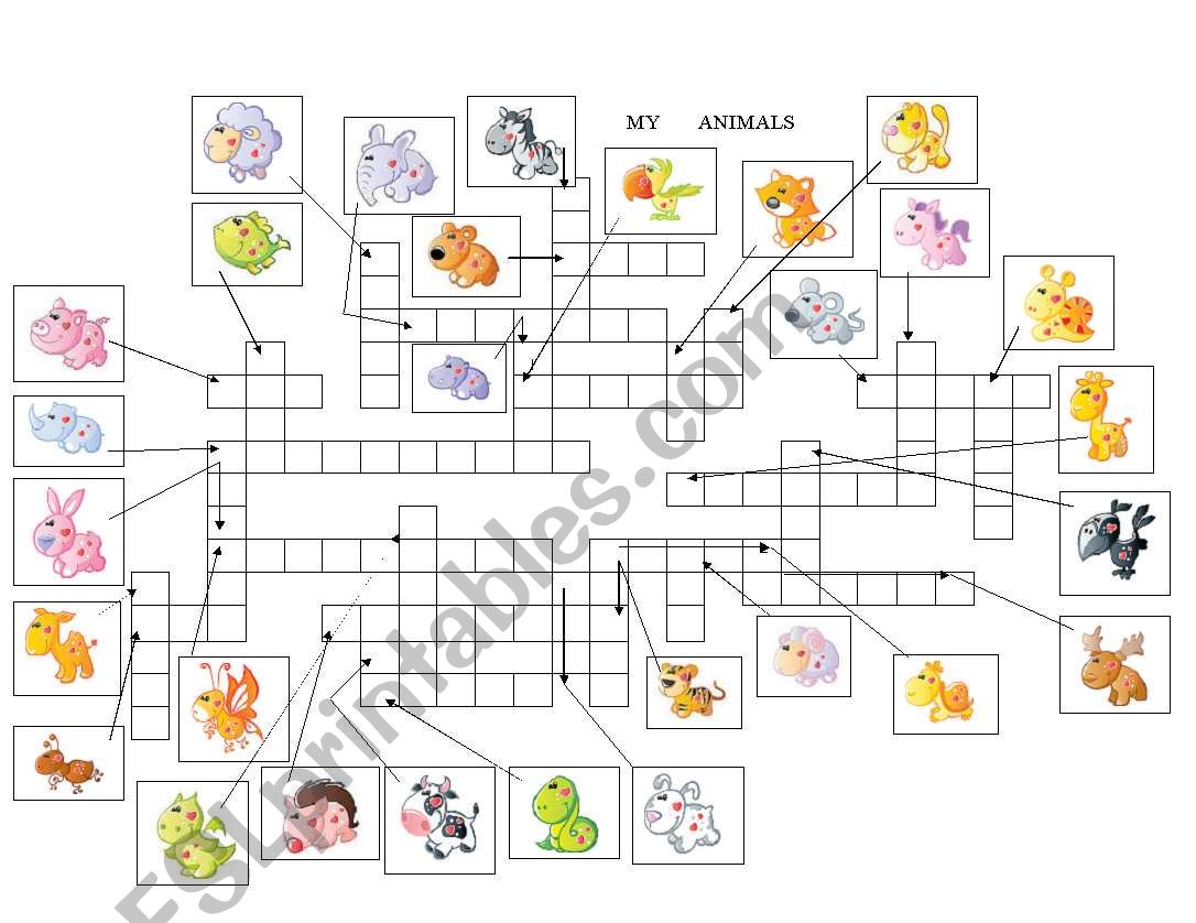 Animals with heart  worksheet