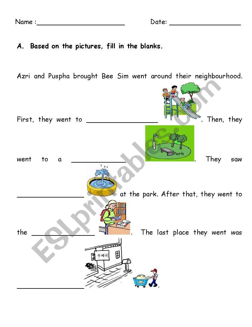 Places worksheet