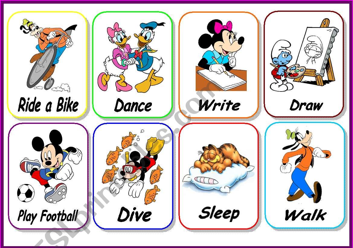 Verb Cards - Set 2 worksheet