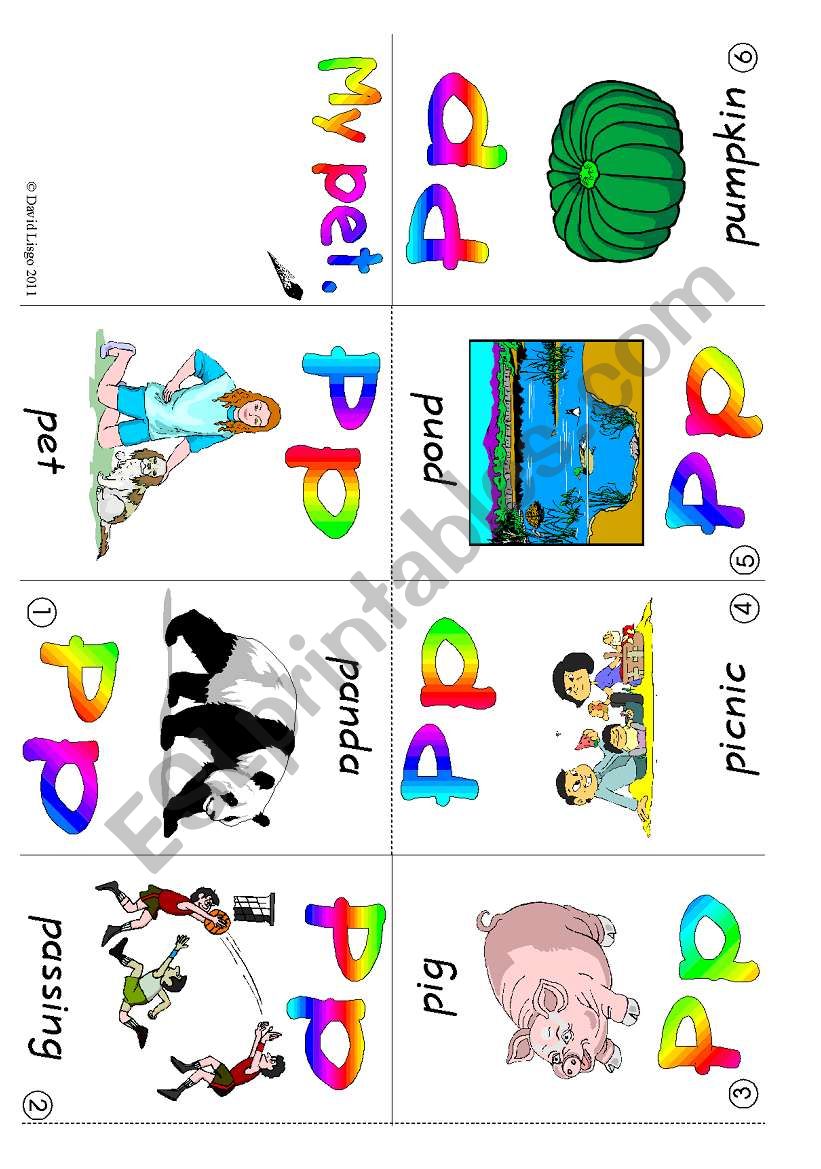 ABC mini-books Pp and Qq: Colour, B & W and blank books (6 pages plus suggestions for use)