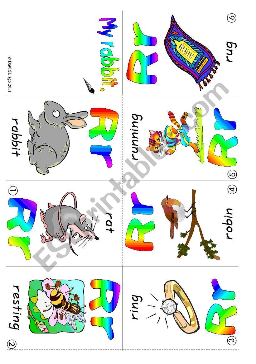ABC mini-books Rr and Ss: Colour, B & W and blank books (6 pages plus suggestions for use)