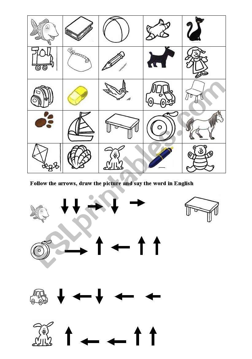 vocabulary - objects,sea ,animals and toys