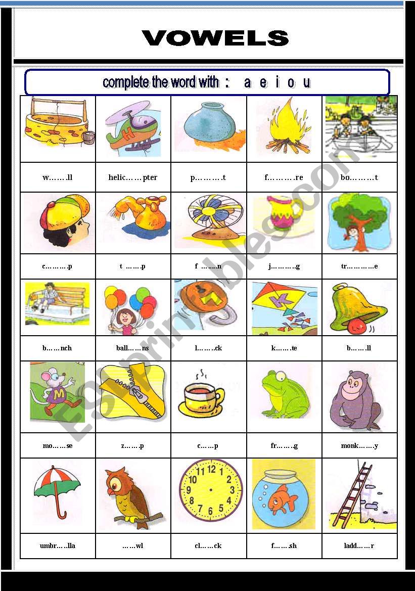 VOWELS worksheet