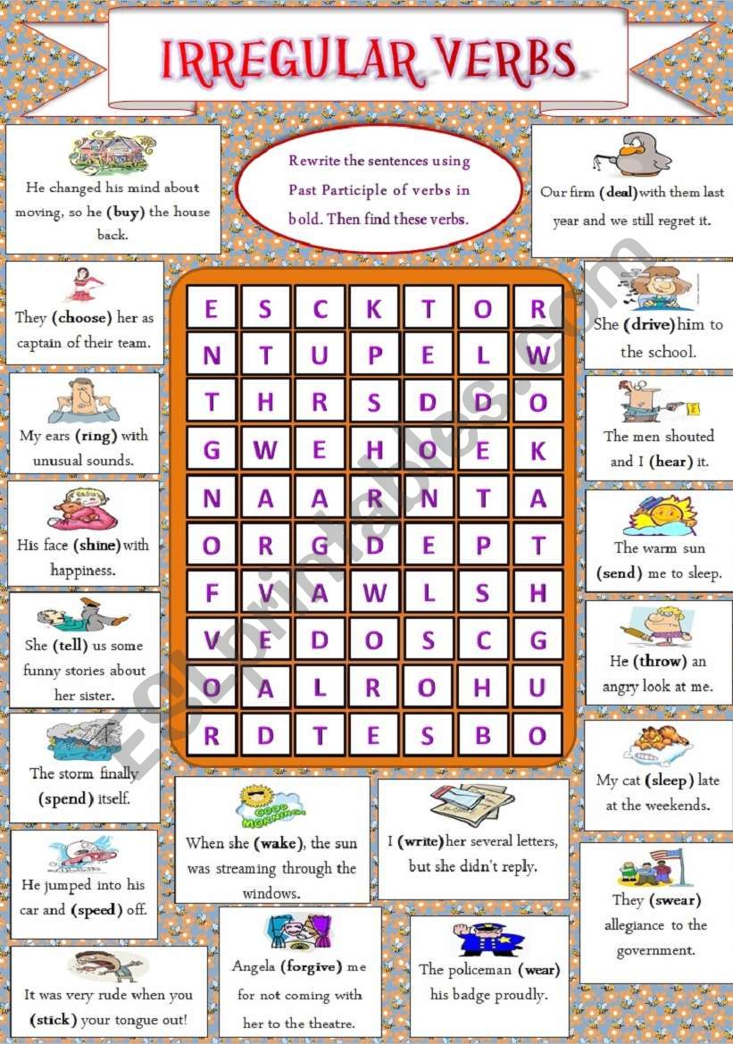 IRREGULAR VERBS////// WS # 5 worksheet