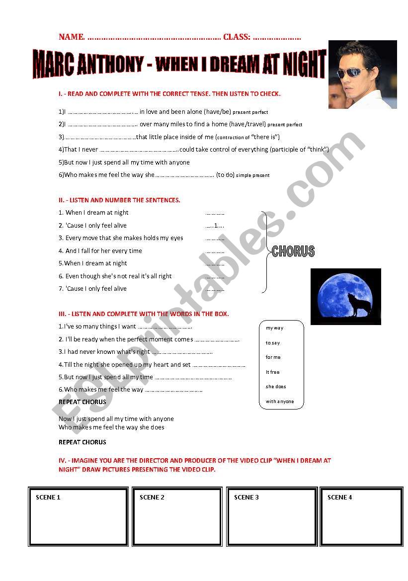 TENSE PRACTICE AND VOCABULARY worksheet