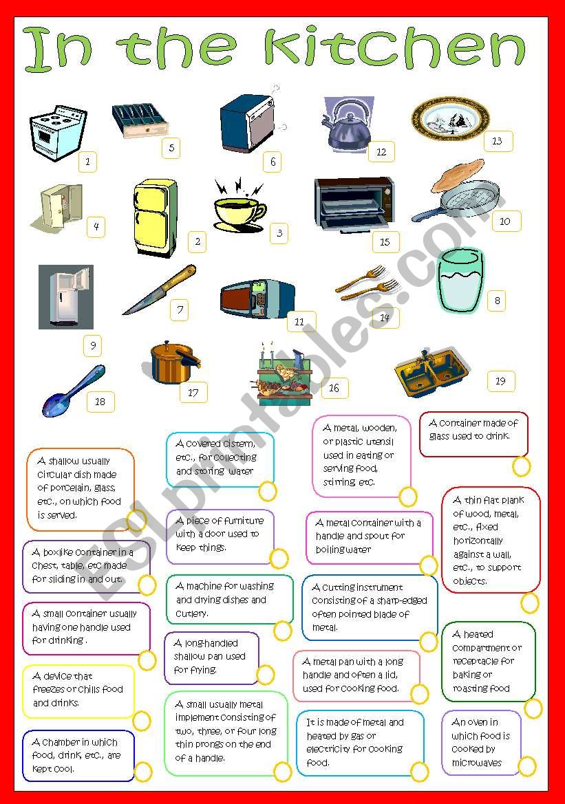 In the Kitchen worksheet