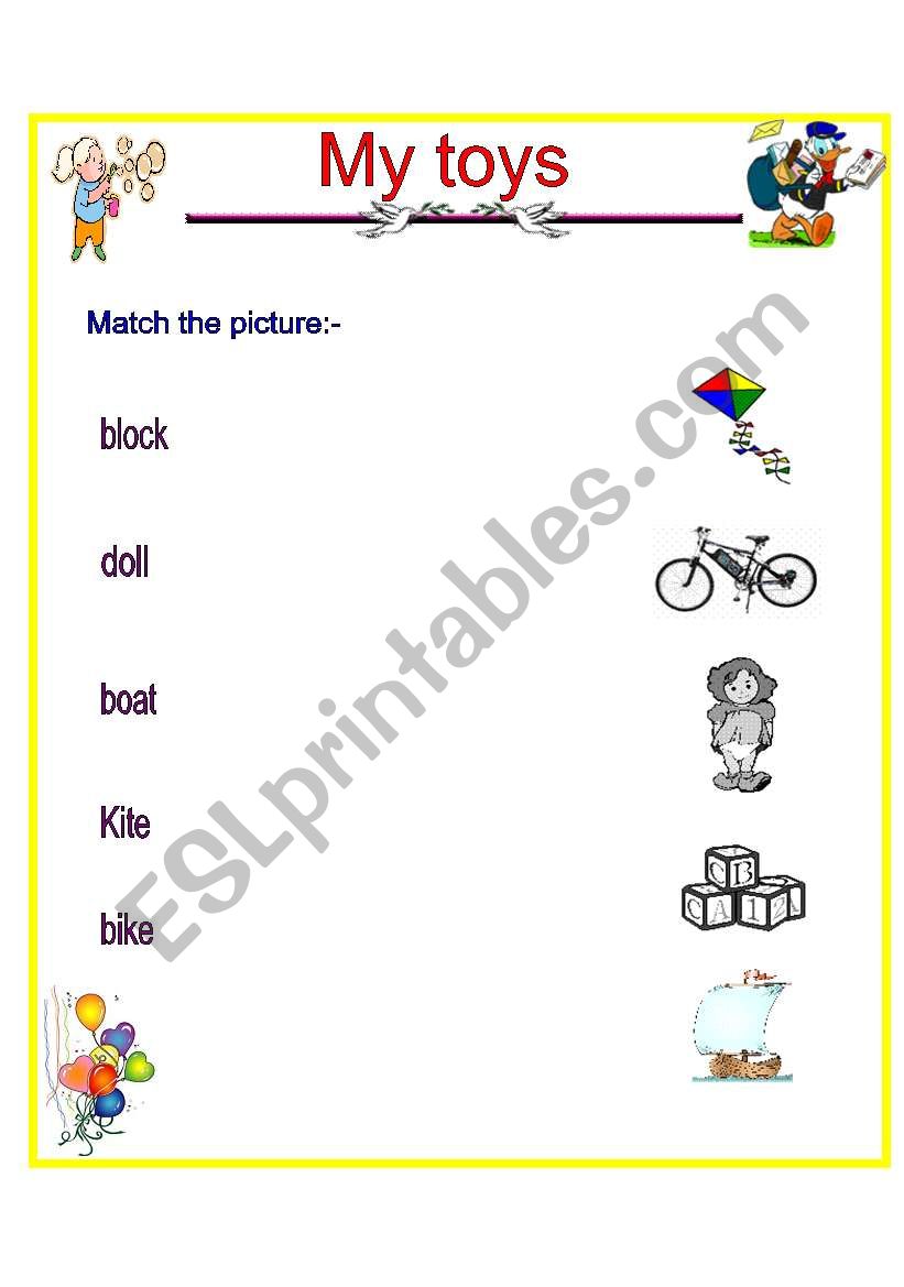 match the picture worksheet