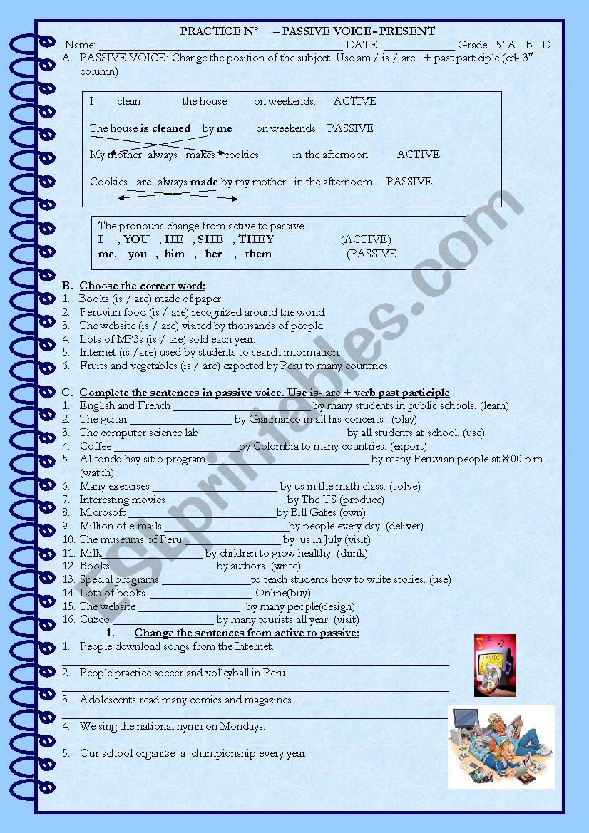 PASSIVE VOICE IN PRESENT worksheet