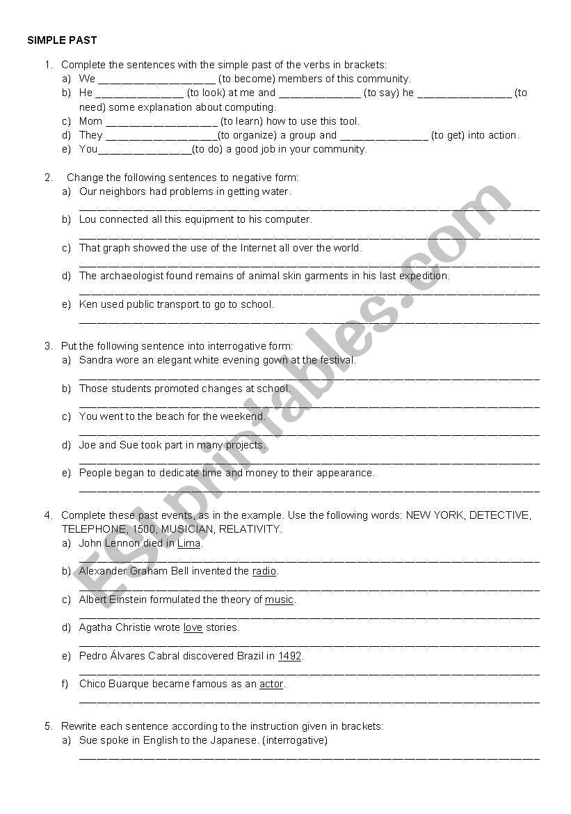 Simple Past and Past Continuous Grammar Exercise