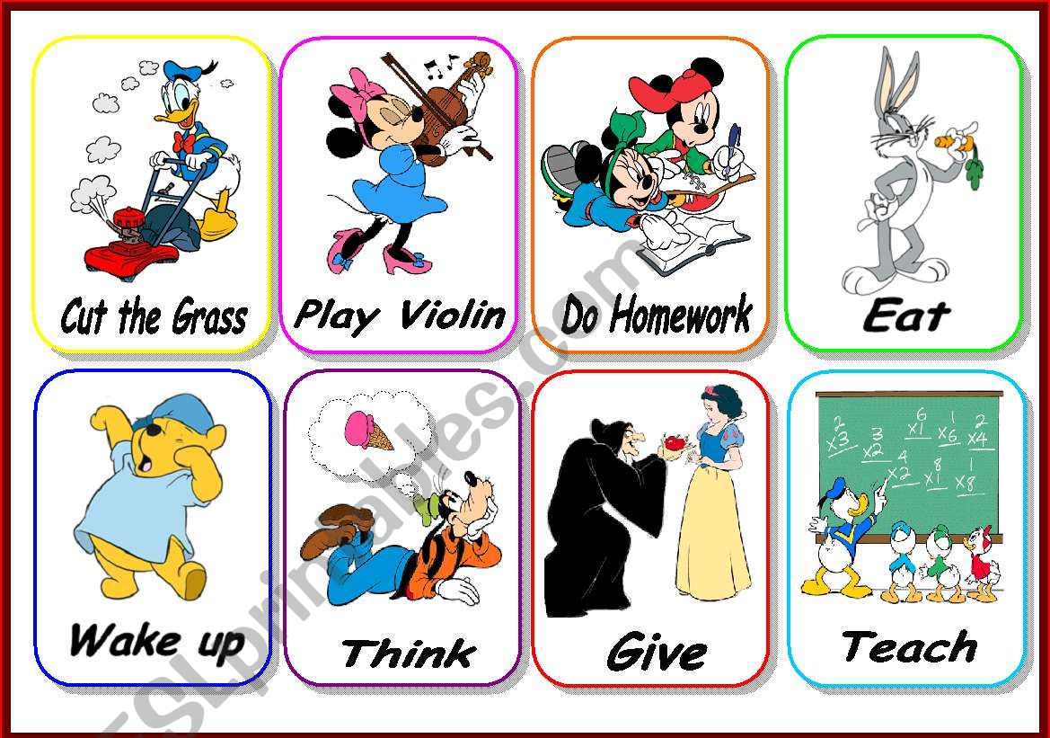 Verb Cards - Set 3 worksheet