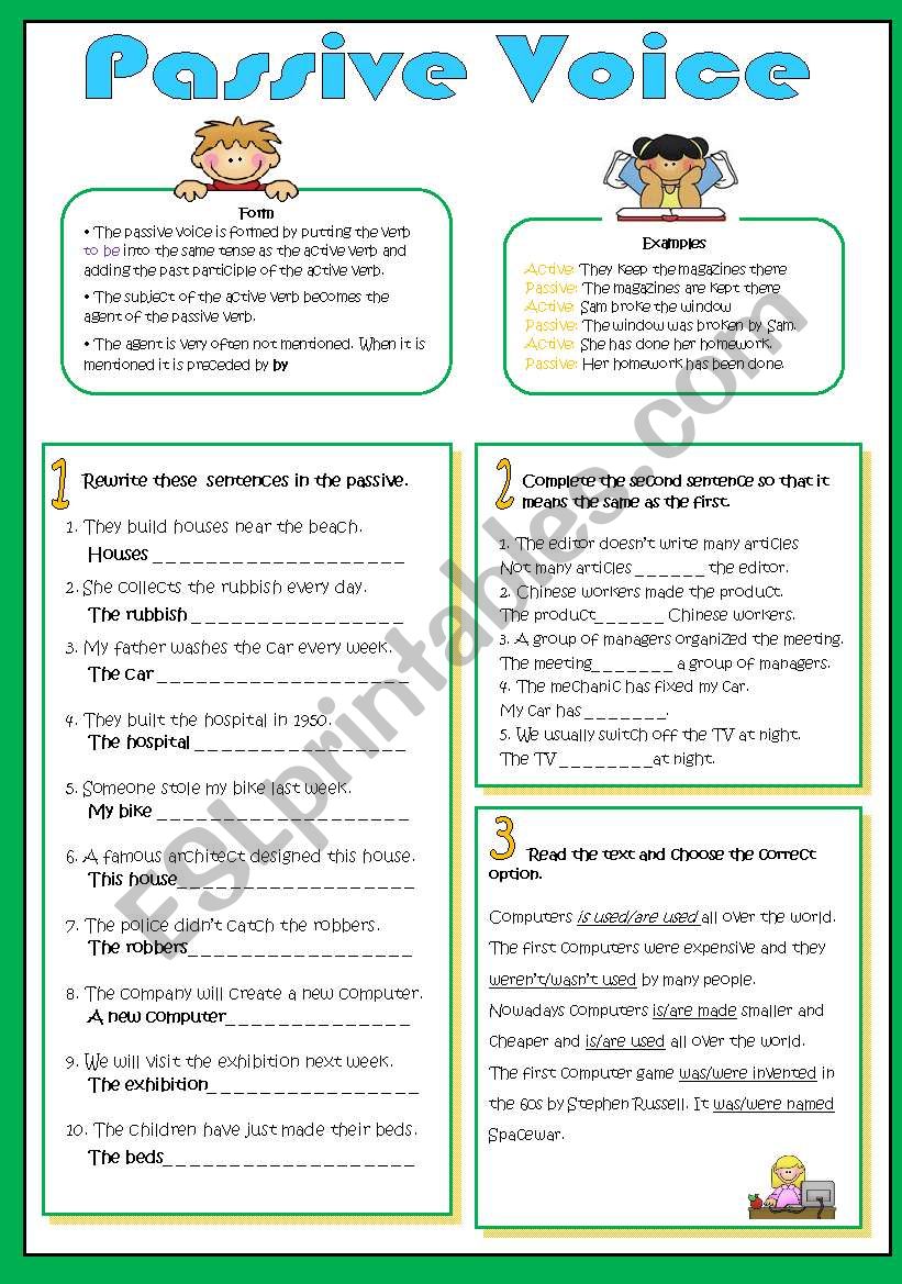 Passive voice  worksheet