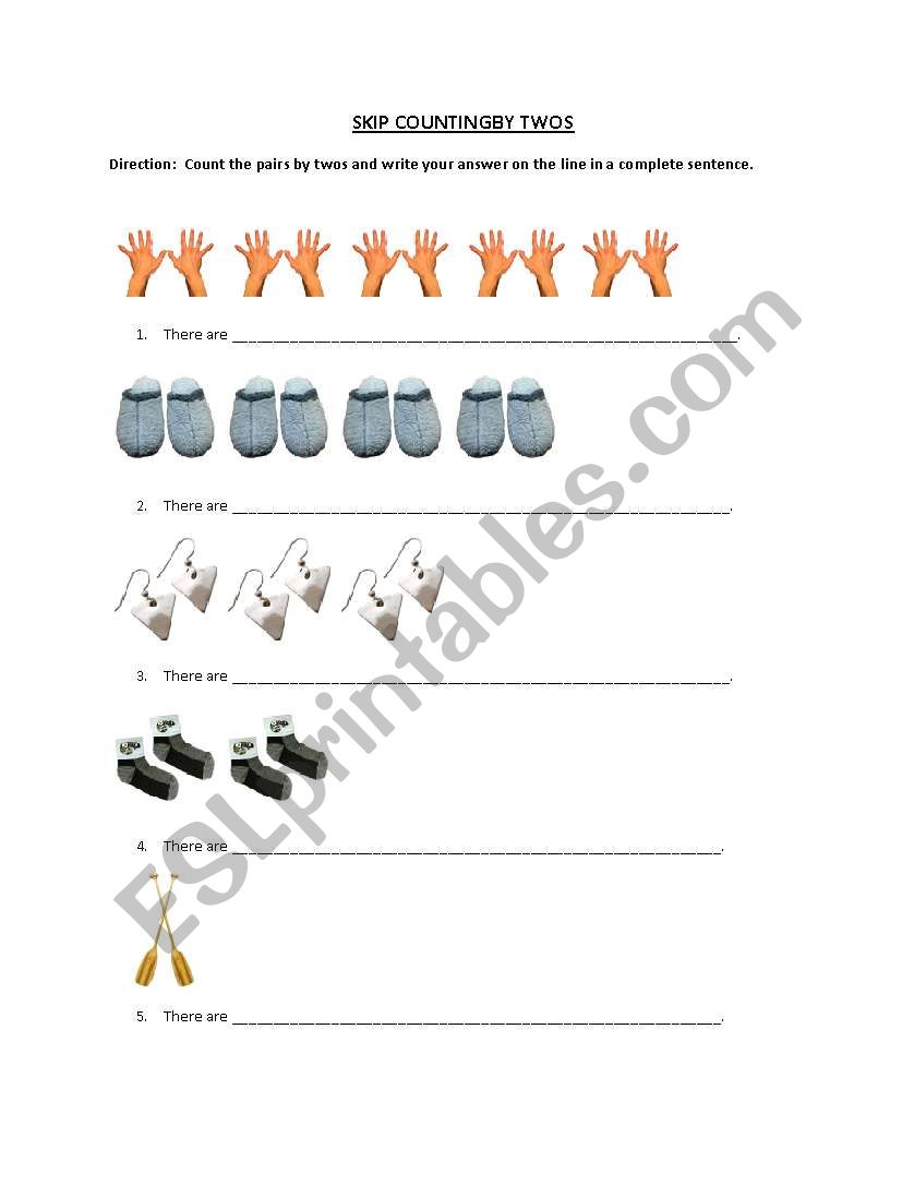 Counting by twos worksheet