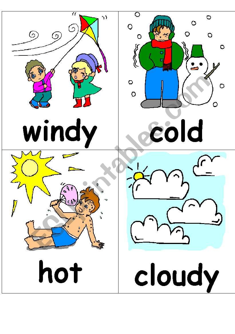 weather flashcards worksheet