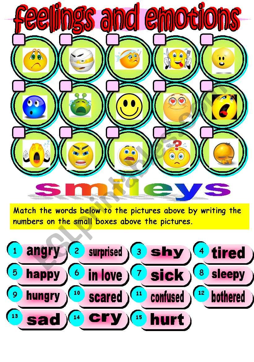 Feelings and Emotions Worksheet