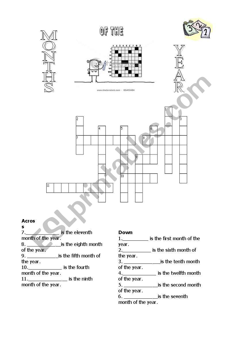 months of the year worksheet