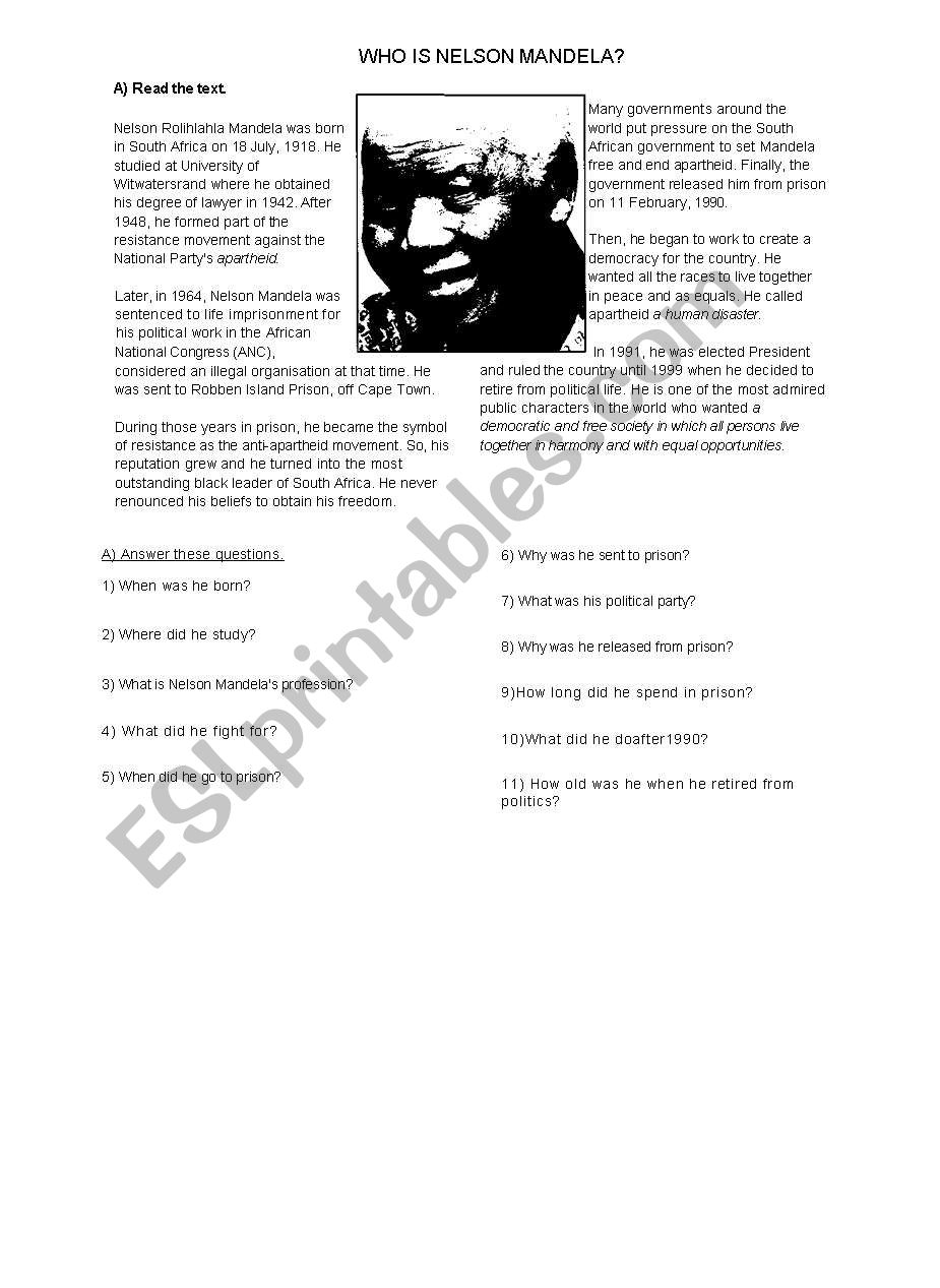 biographies worksheet