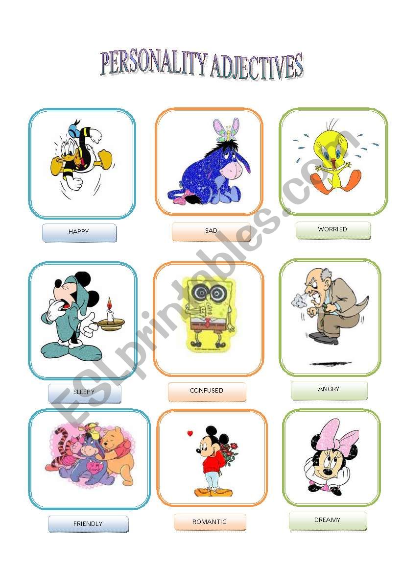 PERSONALITY ADJECTIVES worksheet