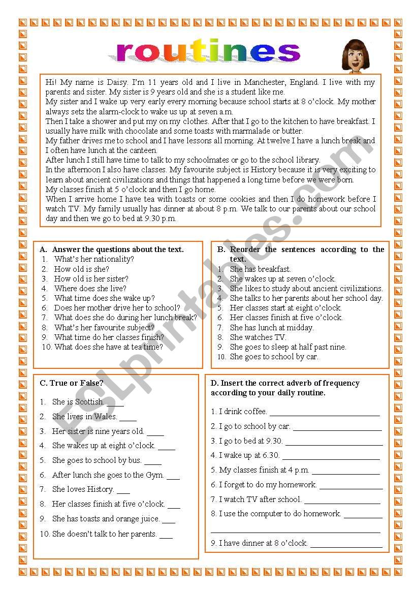 routines (25.08.11) worksheet