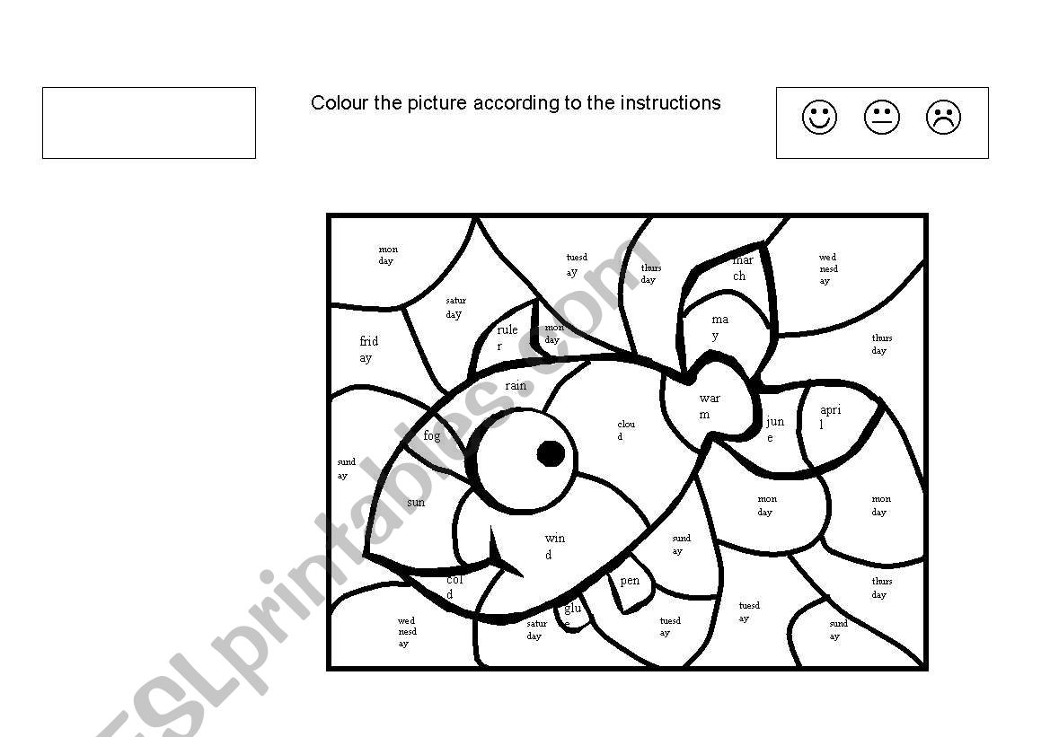 Colour the fish worksheet