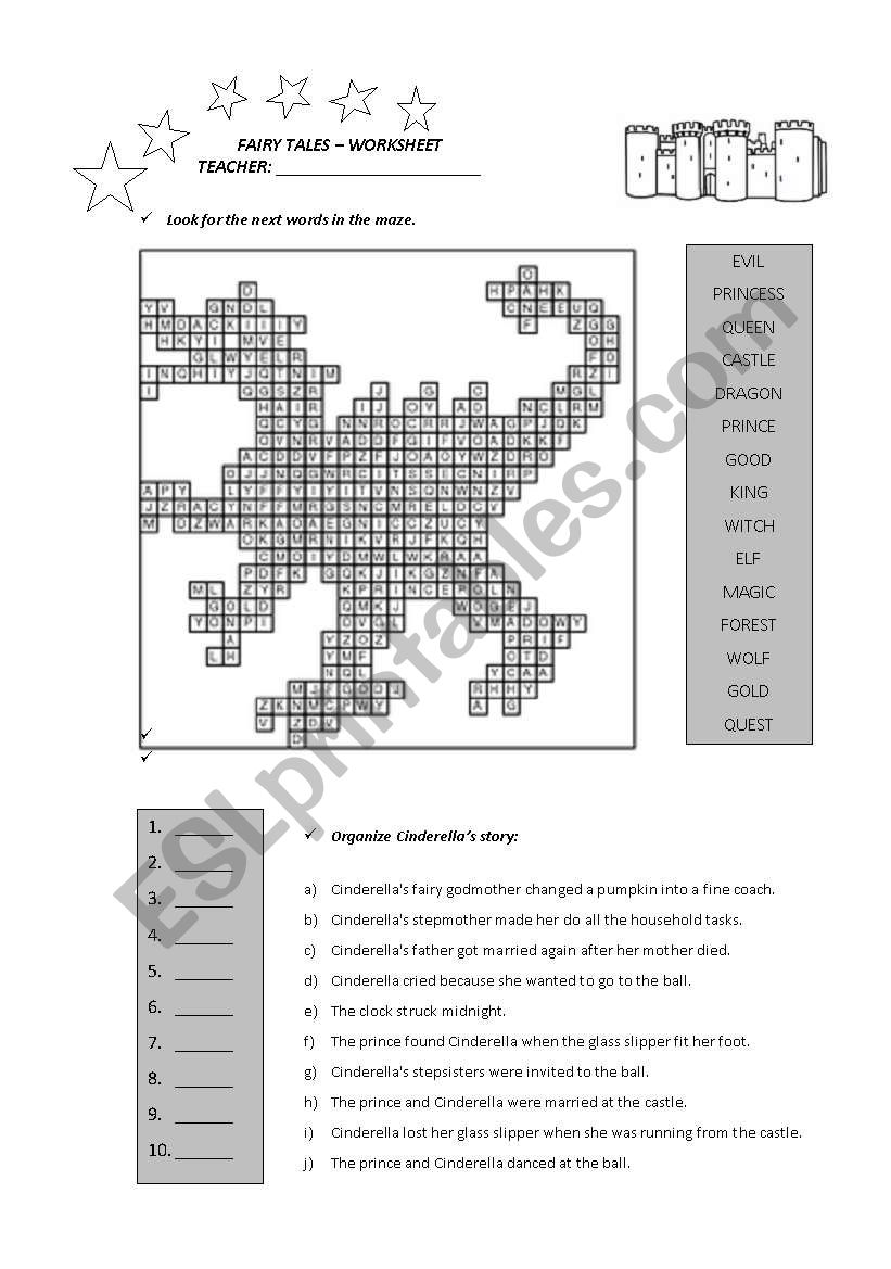 fairy tales worksheet