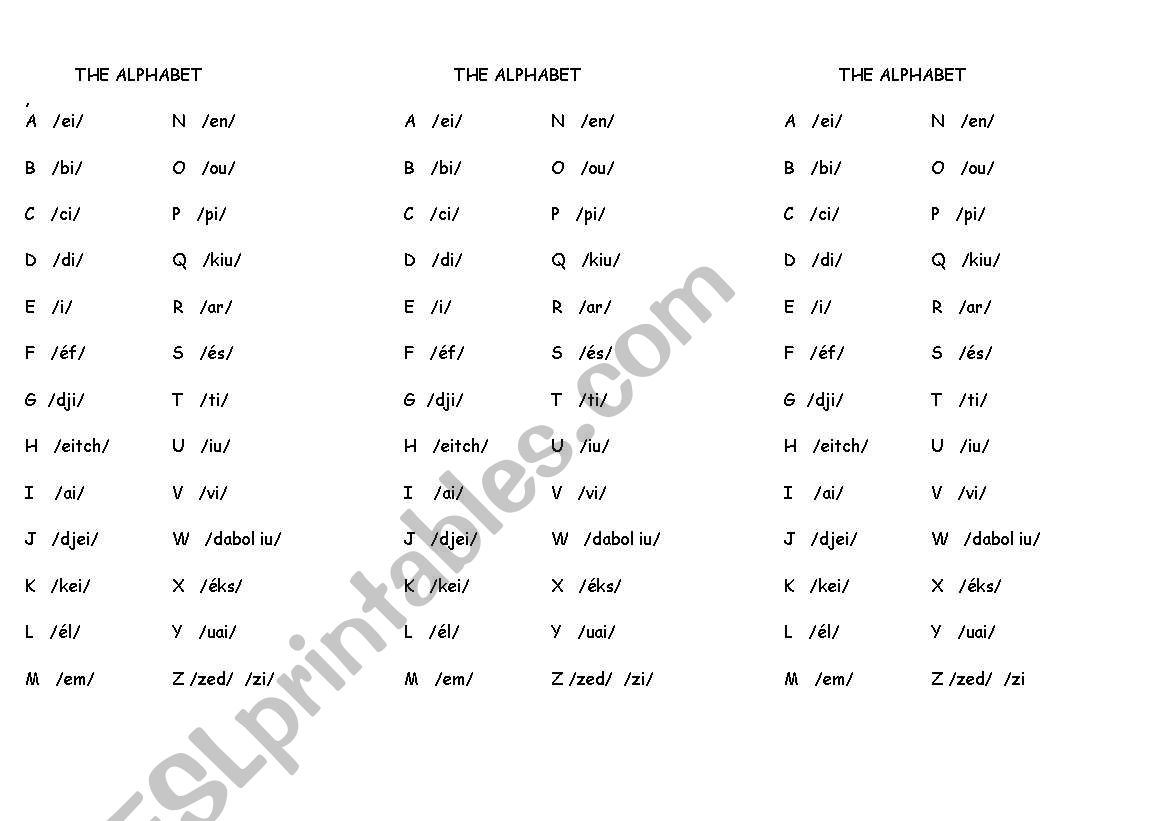 the alphabet worksheet