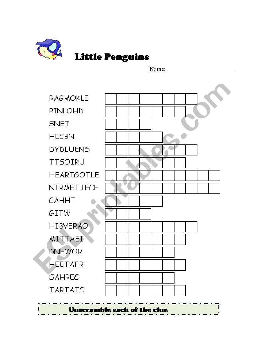 Vocabulary Crosswords worksheet