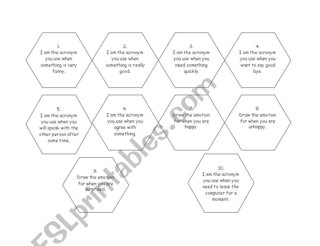 Acronym and Emotion Quiz worksheet