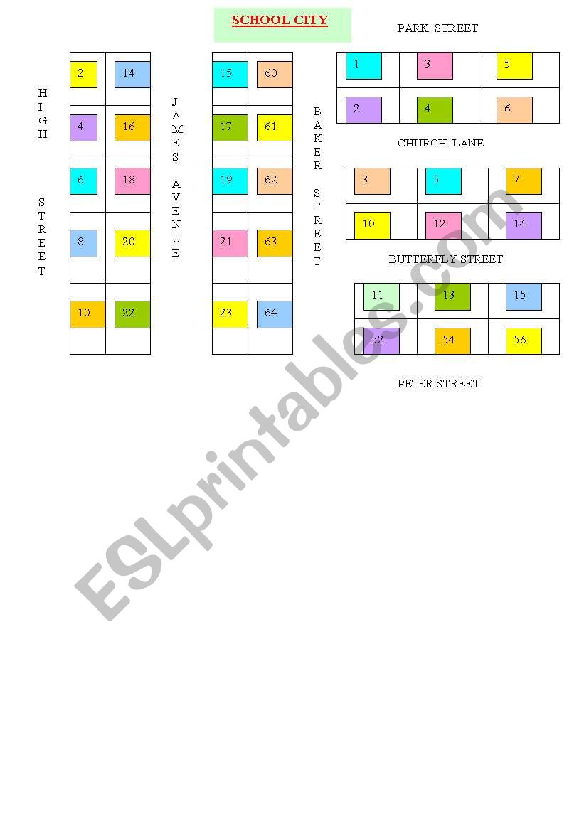 Where do you live ? worksheet