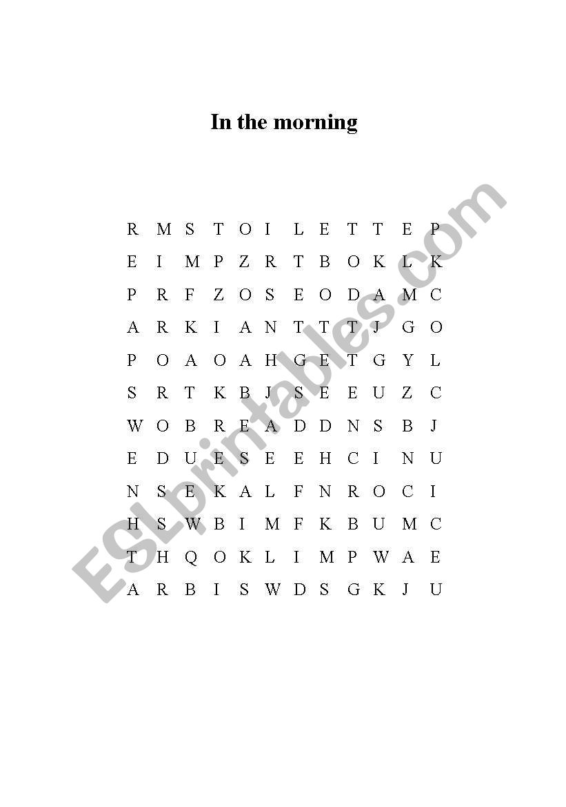 Daily routine crossword & picture text