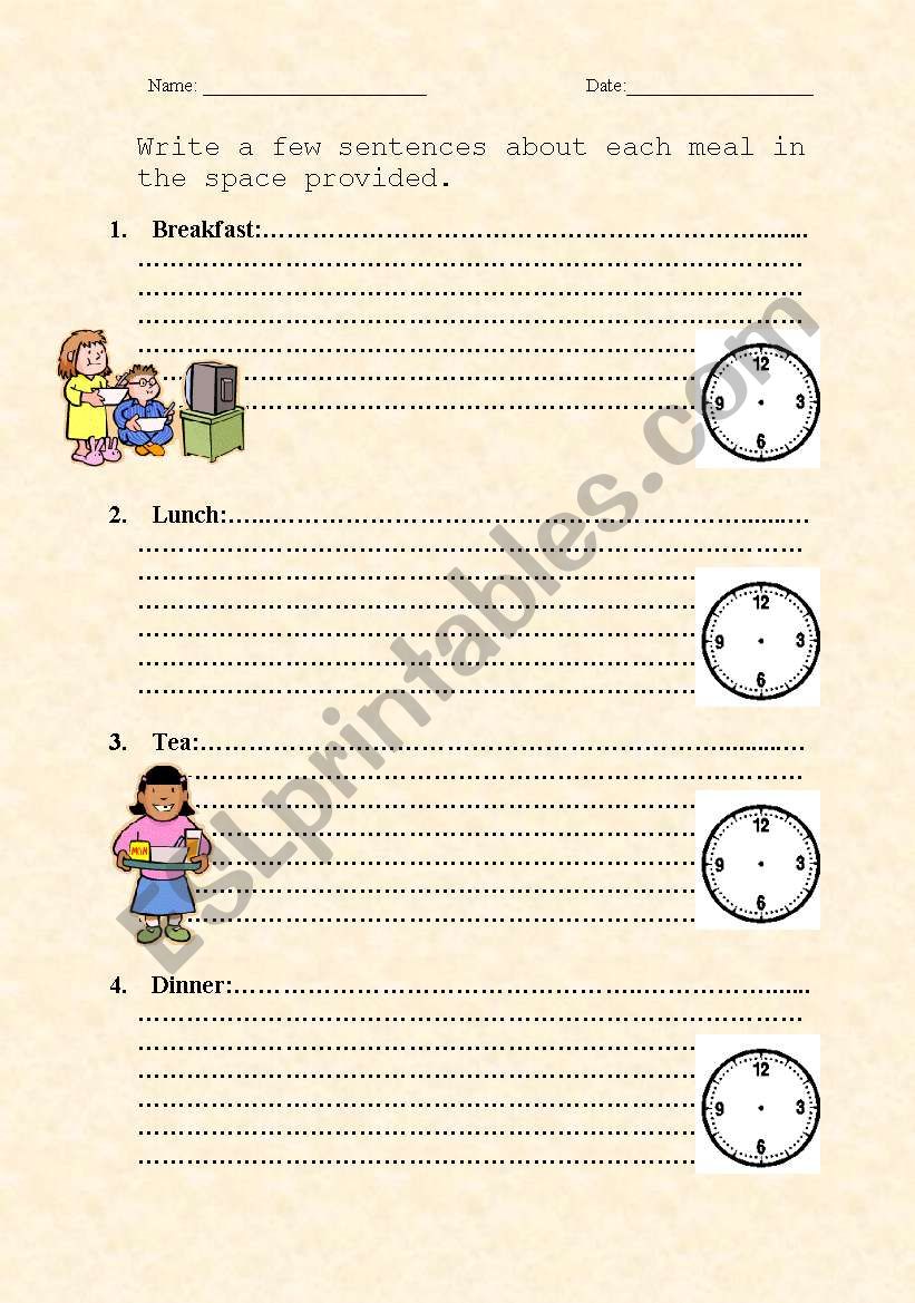 Writing Task worksheet