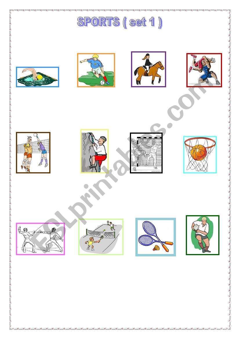 sports set 1 worksheet