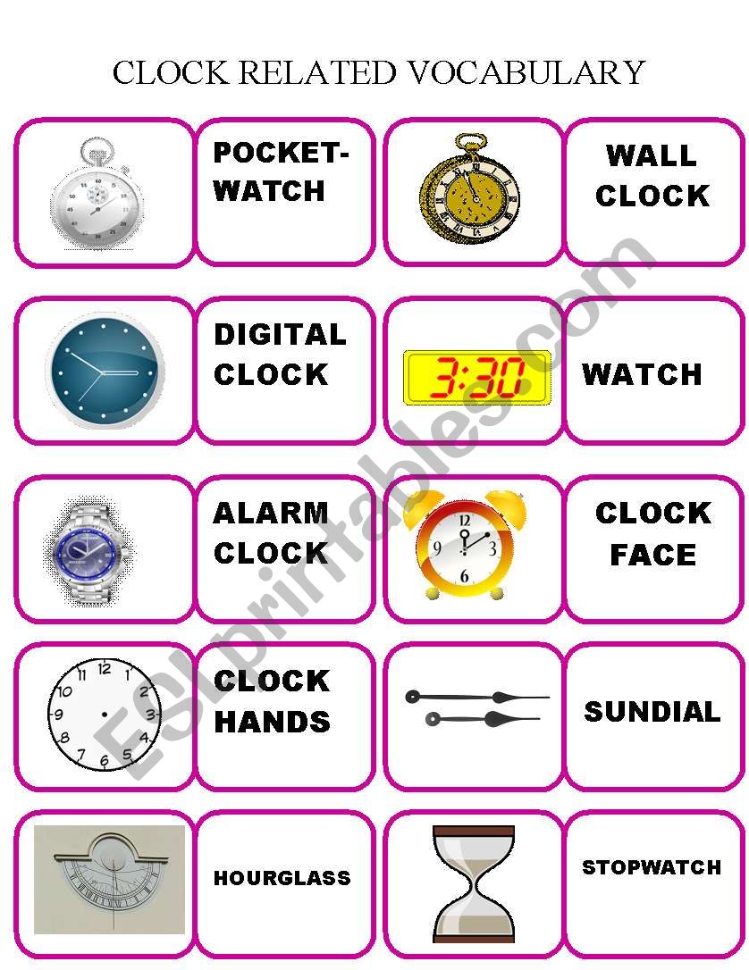 CLOCK DOMINO worksheet